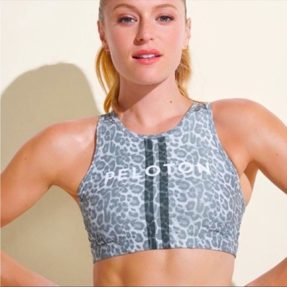 Peloton High Neck Cheetah Print Bra